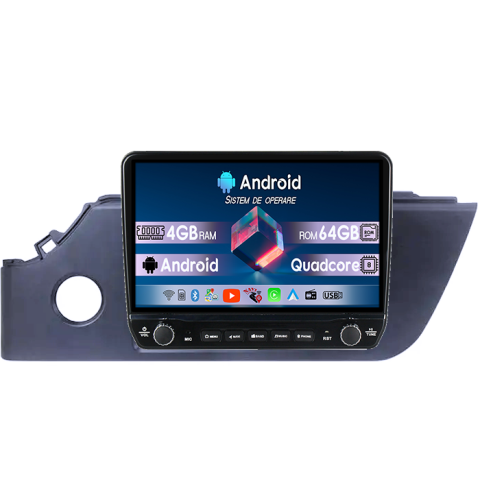 Navigatii Dedicate - Navigatie dedicata Kia RIO 2020-2021 Tesla cu butoane rotative model 2024, 4GB RAM 64GB ROM, Procesor Quadcore, Android 14, Display QLED 10", DSP, Carplay&Android Auto