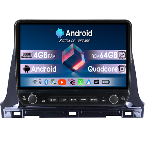 KIA Seltos 2016-2020 - Navigatie dedicata Kia Seltos 2016-2020 Tesla cu butoane rotative model 2024, 4GB RAM 64GB ROM, Procesor Quadcore, Android 14, Display QLED 10", DSP, Carplay&Android Auto