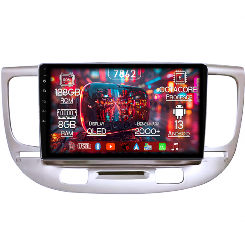 Kia - Navigatie dedicata Kia Rio2 2005-2011, 8GB RAM 128GB ROM, Octacore, Platforma 7862,Android 13, Display QLED 9”, Suporta camera 360º, DSP, Carplay&Android Auto, SIM 4G, Ventilator Activ
