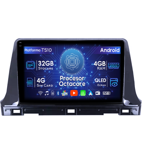 Kia - Navigatie dedicata KIA Seltos 2016-2020, 4GB RAM 32GB ROM, Octacore, Android 14, Display QLED 1K 10", DSP, Carplay&Android Auto, SIM 4G, Bluetooth, Ventilator Activ