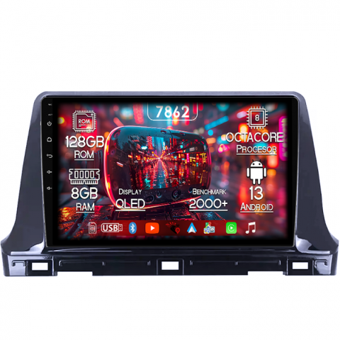 Kia - Navigatie dedicata KIA Seltos 2016-2020, 8GB RAM 128GB ROM, Octacore, Platforma 7862,Android 13, Display QLED 10”, Suporta camera 360º, DSP, Carplay&Android Auto, SIM 4G, Ventilator Activ