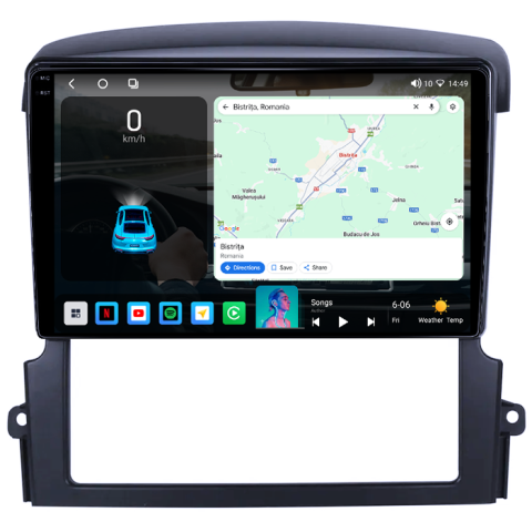 Navigatie dedicata Kia Sorento 2002-2011, 4GB RAM 32GB ROM, Octacore, Android 14, Display QLED 1K 9", DSP, Carplay&Android Auto, SIM 4G, Bluetooth, Ventilator Activ [1]