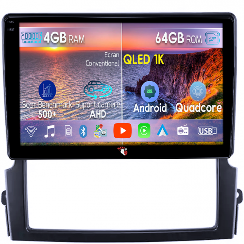 Kia - Navigatie dedicata Kia Sorento 2002-2011, 4GB RAM 64GB ROM, Octacore, Android 14, Display QLED 1K 9", Carplay&Android Auto, SIM 4G, Ventilator Activ