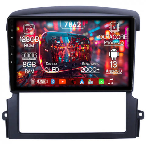 Kia - Navigatie dedicata Kia Sorento 2006-2009, 8GB RAM 128GB ROM, Octacore, Platforma 7862,Android 13, Display QLED 9”, Suporta camera 360º, DSP, Carplay&Android Auto, SIM 4G, Ventilator Activ