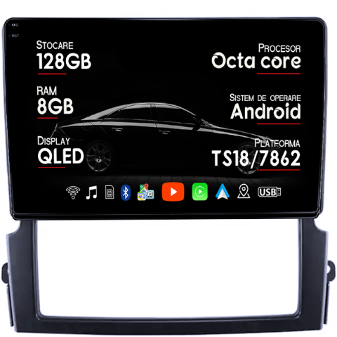 Sorento 2002-2011 - Navigatie dedicata Kia Sorento 2006-2009, 8GB RAM 128GB ROM, Octacore, Platforma TS18, Android 14, Display QLED 9", Suporta camera 360", DSP, Carplay&Android Auto, SIM 4G, Ventilator Activ