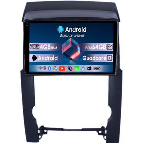 Sorento 2009-2012 - Navigatie dedicata KIA Sorento 2009-2012, 4GB RAM 64GB ROM, Quad Core, Display 10" QLED  Carplay, Android 14, Bluetooth, Magazin Play, Suport Camere AHD