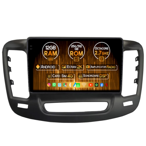 Navigatii Dedicate - Navigatie dedicata Chrysler 200, 12GB RAM 256GB ROM, Android 14, Rezolutie 2K, Display QLED, 9", DSP, Carplay, Android Auto, Internet, Youtube, Waze, Wi Fi, USB
