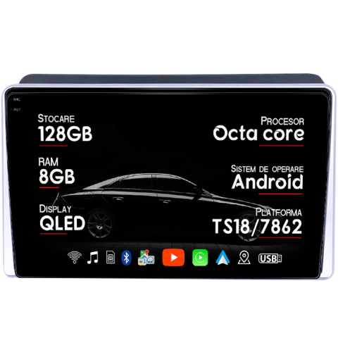 Navigatii Dedicate - Navigatie dedicata Kia Sorento 2013-2014, 8GB RAM 128GB ROM, Octacore, Platforma TS18, Android 14, Display QLED 9", Suporta camera 360", DSP, Carplay&Android Auto, SIM 4G, Ventilator Activ