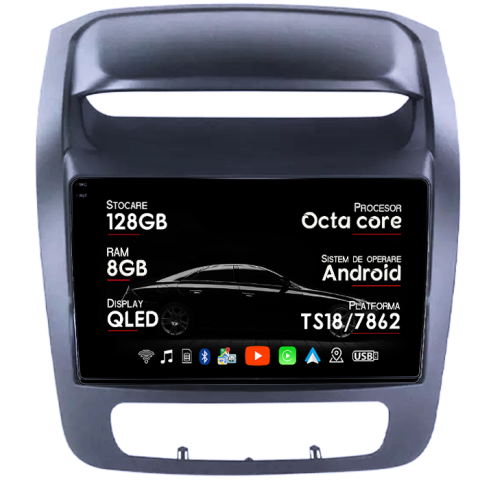 Navigatii Dedicate - Navigatie dedicata Kia Sorento 2013-2015, 8GB RAM 128GB ROM, Octacore, Platforma TS18, Android 14, Display QLED 9", Suporta camera 360", DSP, Carplay&Android Auto, SIM 4G, Ventilator Activ