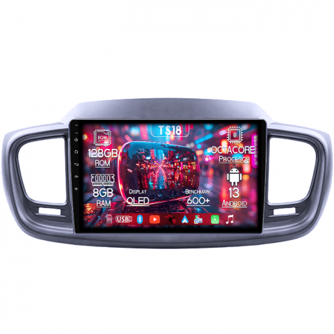 Kia - Navigatie dedicata KIA Sorento 2014-2017, 8GB RAM 128GB ROM, Octacore, Platforma TS18, Android 13, Display QLED 10”, Suporta camera 360º, DSP, Carplay&Android Auto, SIM 4G, Ventilator Activ