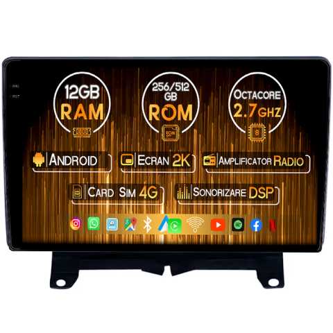 Land Rover - Navigatie dedicata Land Rover /Range Rover Sport 2005-2010, 12GB RAM 256GB ROM, Android 14, Rezolutie 2K, Display QLED, 9", DSP, Carplay, Android Auto, Internet, Youtube, Waze, Wi Fi, USB