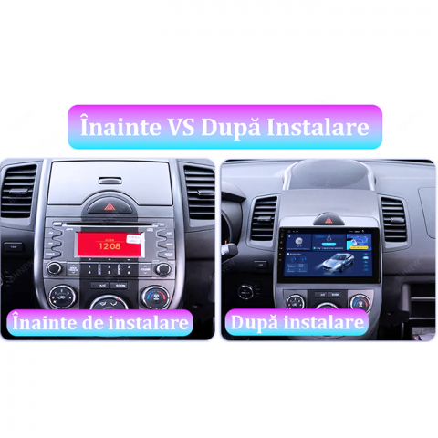 Navigatie dedicata Kia Soul 2008-2011, 4GB RAM 64GB ROM, Quad Core, Display 9" QLED 1K, Carplay, Android 14, Bluetooth, Magazin Play, Suport Camere AHD [2]