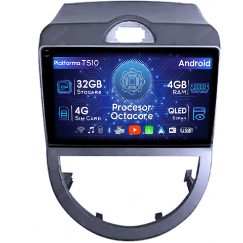 Soul 2010-2013 - Navigatie dedicata Kia Soul 2010-2013, 4GB RAM 32GB ROM, Octacore, Android 14, Display QLED 1K 9", DSP, Carplay&Android Auto, SIM 4G, Bluetooth, Ventilator Activ