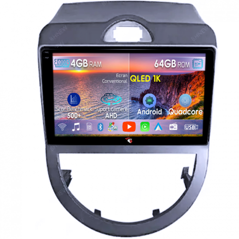 Soul 2010-2013 - Navigatie dedicata Kia Soul 2010-2013, 4GB RAM 64GB ROM, Octacore, Android 14, Display QLED 1K 9", Carplay&Android Auto, SIM 4G, Ventilator Activ