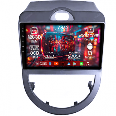 Kia - Navigatie dedicata Kia Soul 2010-2013, 8GB RAM 128GB ROM, Octacore, Platforma 7862,Android 13, Display QLED 9”, Suporta camera 360º, DSP, Carplay&Android Auto, SIM 4G, Ventilator Activ