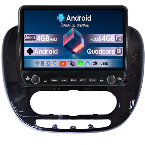 Soul 2013-2019 - Navigatie dedicata Kia Soul 2013-2019 Tesla cu butoane rotative model 2024, 4GB RAM 64GB ROM, Procesor Quadcore, Android 14, Display QLED 10", DSP, Carplay&Android Auto
