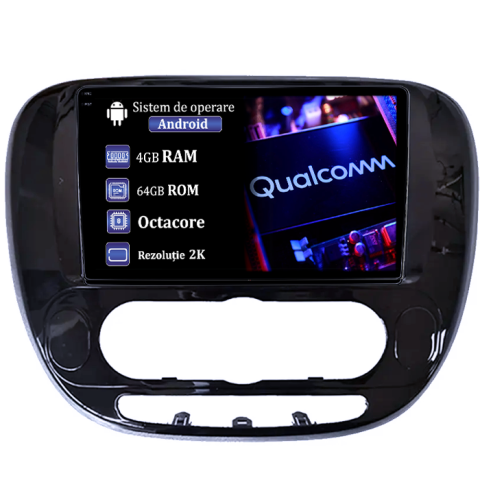 Soul 2013-2019 - Navigatie dedicata Kia Soul 2013-2019, 4GB RAM 64GB ROM, Procesor Qualcomm Octacore, Android 14, Rezolutie 2K, Display QLED 9", DSP, Carplay&Android Auto, SIM 4G