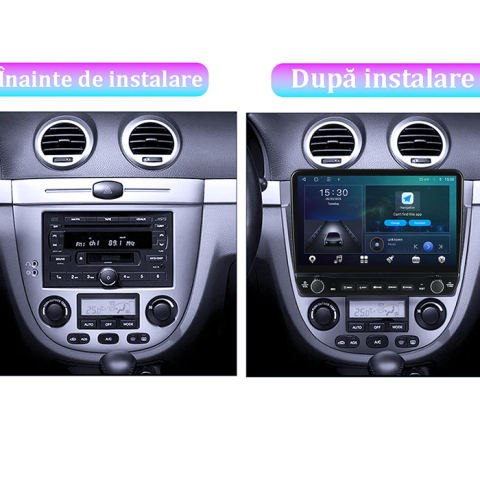 Navigatie dedicata Lacetti Excelle Tesla cu butoane rotative model 2024, 4GB RAM 64GB ROM, Procesor Quadcore, Android 14, Display QLED 10", DSP, Carplay&Android Auto [2]