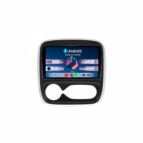 Renault - Navigatie dedicata Renault Trafic 3, 4GB RAM 64GB ROM, Quadcore, Android, Display QLED  9", DSP, Carplay&Android Auto, Suport camere AHD