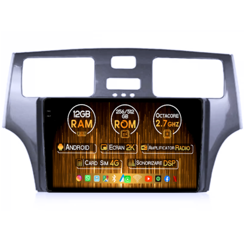 Lexus - Navigatie dedicata Lexus ES250 2001-2006, 12GB RAM 256GB ROM, Android 14, Rezolutie 2K, Display QLED, 9", DSP, Carplay, Android Auto, Internet, Youtube, Waze, Wi Fi, USB