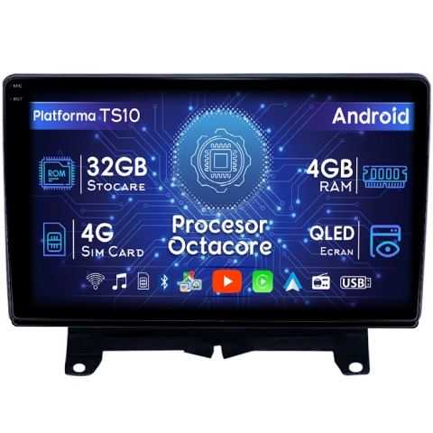 Land Rover - Navigatie dedicata Land Rover /Range Rover Sport 2005-2010, 4GB RAM 32GB ROM, Octacore, Android 14, Display QLED 1K 9", DSP, Carplay&Android Auto, SIM 4G, Bluetooth, Ventilator Activ
