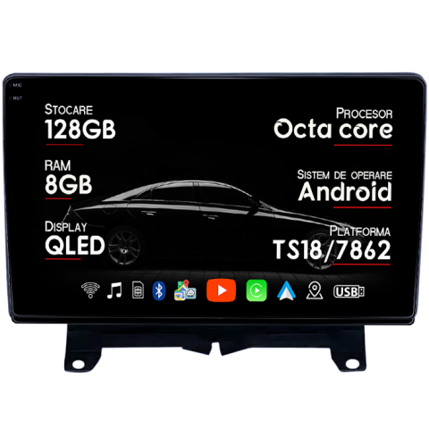 Navigatii Dedicate - Navigatie dedicata Land Rover /Range Rover Sport 2005-2010, 8GB RAM 128GB ROM, Octacore, Platforma TS18, Android 14, Display QLED 9", Suporta camera 360", DSP, Carplay&Android Auto, SIM 4G, Ventila