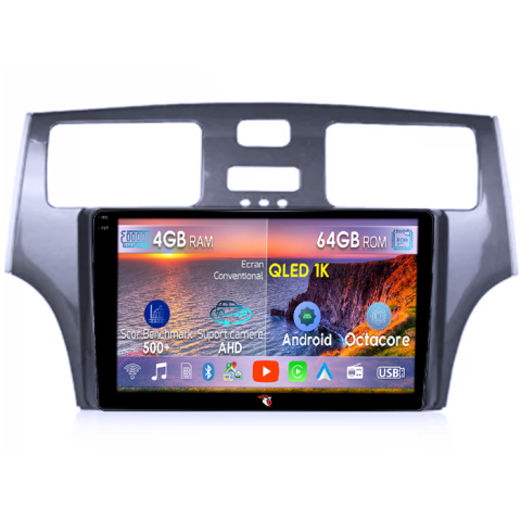Lexus - Navigatie dedicata Lexus ES250 2001-2006, 4GB RAM 64GB ROM, Octacore, Android 14, Display QLED 9", DSP, Carplay&Android Auto, SIM 4G, Ventilator Activ