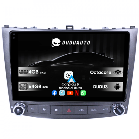 Navigatii Dedicate - Navigatie dedicata Lexus IS250 2005-2013, DUDU3, 4GB RAM 64GB ROM, Octacore, Platforma 8581, Android, Display QLED 9", DSP, Carplay&AndroidAuto