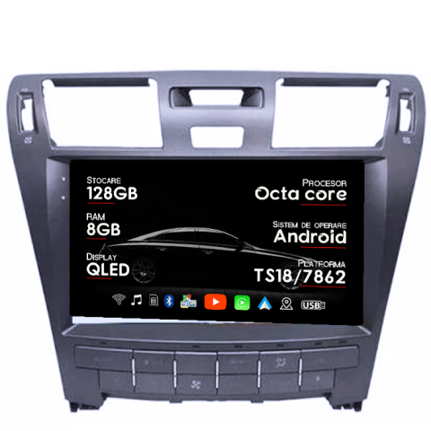 LS460/LS600 2006-2011 - Navigatie dedicata Lexus LS460/LS600 2006-2011, 8GB RAM 128GB ROM, Octacore, Platforma TS18, Android 14, Display QLED 10â, Suporta camera 360Âş, DSP, Carplay&Android Auto, SIM 4G, Ventilator Activ