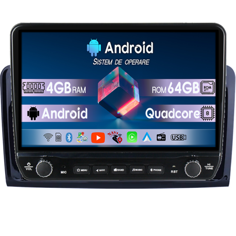 Mercedes-Benz - Navigatie dedicata M-Class GL-Class 2005-2009 Tesla cu butoane rotative model 2024, 4GB RAM 64GB ROM, Procesor Quadcore, Android 14, Display QLED 10", DSP, Carplay&Android Auto