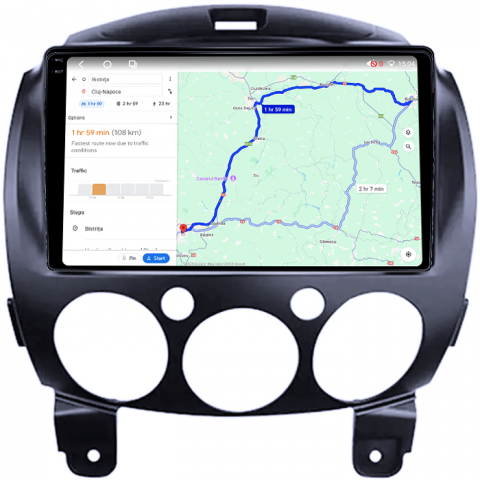 Navigatie dedicata Mazda 2 2007-2014, 4GB RAM 64GB ROM, Octacore, Android 14, Display QLED 1K 9", Carplay&Android Auto, SIM 4G, Ventilator Activ [3]