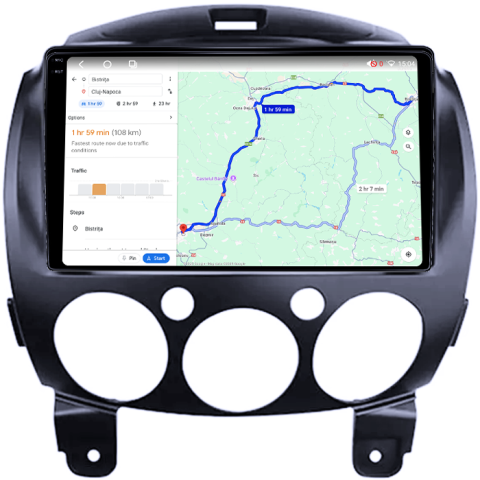 Navigatie dedicata Mazda 2 2007-2014, 4GB RAM 64GB ROM, Procesor Qualcomm Octacore, Android 14, Rezolutie 2K, Display QLED 9", DSP, Carplay&Android Auto, SIM 4G [3]