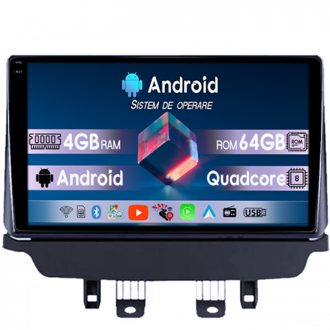 Mazda - Navigatie dedicata Mazda 2 CX 3 2014-2019, 4GB RAM 64GB ROM, Quadcore, Android 14, Display QLED 1K, 9", DSP, Carplay&Android Auto, Suport camere AHD