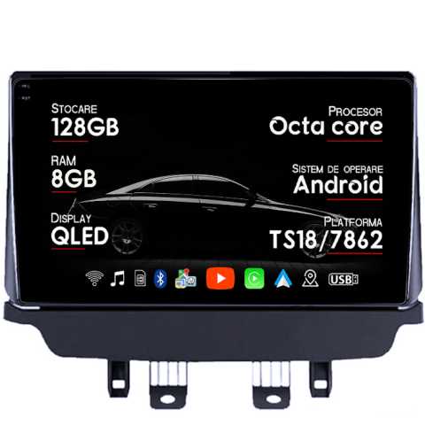 Navigatii Dedicate - Navigatie dedicata Mazda 2 CX 3 2014-2019, 8GB RAM 128GB ROM, Octacore, Platforma 7862, Android 14, Display QLED 9", Suporta camera 360", DSP, Carplay&Android Auto, SIM 4G, Ventilator Activ