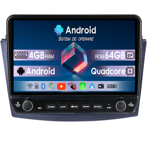 Navigatii Dedicate - Navigatie dedicata MAZDA 3 2010-2013 Tesla cu butoane rotative model 2024, 4GB RAM 64GB ROM, Procesor Quadcore, Android 14, Display QLED 10", DSP, Carplay&Android Auto