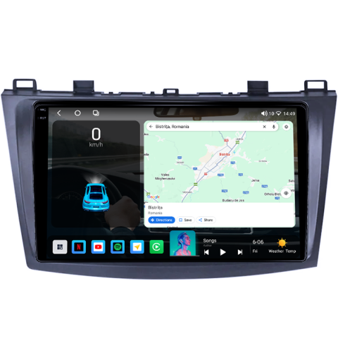 Navigatie dedicata Mazda 3 2010-2012, 8GB RAM 128GB ROM, Octacore, Platforma 7862, Android 14, Display QLED 9", Suporta camera 360", DSP, Carplay&Android Auto, SIM 4G, Ventilator Activ [4]