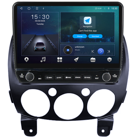 Navigatie dedicata Mazda 2 2007-2014 Tesla cu butoane rotative model 2024, 4GB RAM 64GB ROM, Procesor Quadcore, Android 14, Display QLED 10", DSP, Carplay&Android Auto [5]