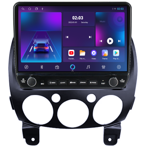 Navigatie dedicata Mazda 2 2007-2014 Tesla cu butoane rotative model 2024, 4GB RAM 64GB ROM, Procesor Quadcore, Android 14, Display QLED 10", DSP, Carplay&Android Auto [4]