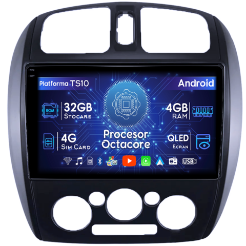 Mazda 323 - Navigatie dedicata MAZDA 323, 4GB RAM 32GB ROM, Octacore, Android 14, Display QLED 1K 9", DSP, Carplay&Android Auto, SIM 4G, Bluetooth, Ventilator Activ
