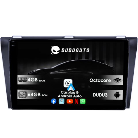 MAZDA 3 2004-2009 - Navigatie dedicata Mazda 3 2004-2009, DUDU3, 4GB RAM 64GB ROM, Octacore, Platforma 8581, Android, Display QLED 9", DSP, Carplay&AndroidAuto