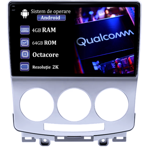 MAZDA 5 2005-2010 - Navigatie dedicata Mazda 5 2005-2010, 4GB RAM 64GB ROM, Procesor Qualcomm Octacore, Android 14, Rezolutie 2K, Display QLED 9", DSP, Carplay&Android Auto, SIM 4G