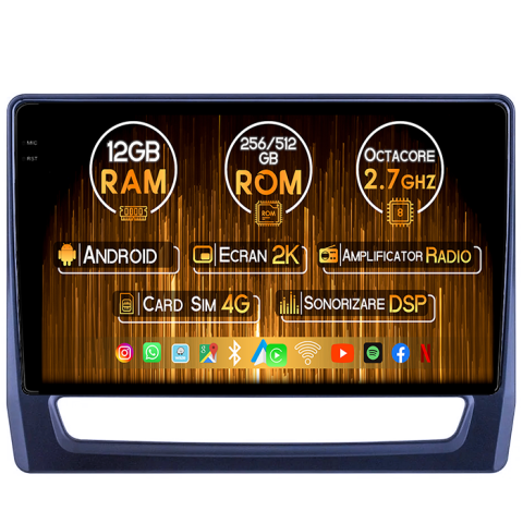 Navigatii Dedicate - Navigatie dedicata Mitsubishi ASX 2019+, 12GB RAM 256GB ROM, Android 14, Rezolutie 2K, Display QLED, 9", DSP, Carplay, Android Auto, Internet, Youtube, Waze, Wi Fi, USB