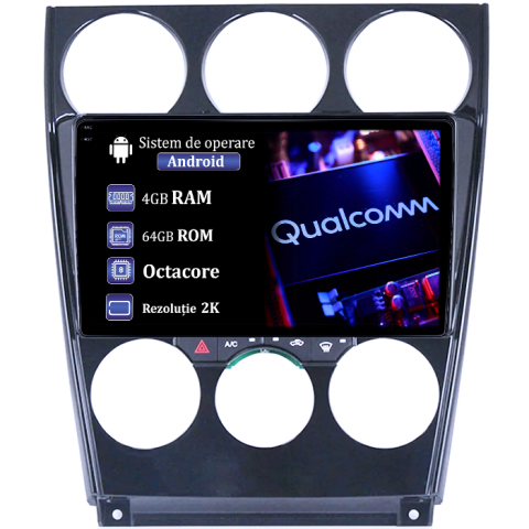 Mazda 6 2002 - 2009 - Navigatie dedicata Mazda 6 2002-2008, 4GB RAM 64GB ROM, Procesor Qualcomm Octacore, Android 14, Rezolutie 2K, Display QLED 9", DSP, Carplay&Android Auto, SIM 4G