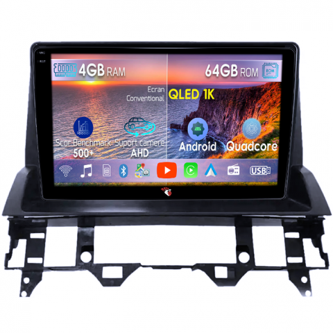Mazda 6 2002 - 2009 - Navigatie dedicata Mazda 6 2002-2009, 4GB RAM 64GB ROM, Octacore, Android 14, Display QLED 1K 9", Carplay&Android Auto, SIM 4G, Ventilator Activ