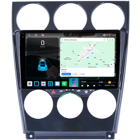 Navigatie dedicata Mazda 6 2004-2015, 4GB RAM 64GB ROM, Procesor Qualcomm Octacore, Android 14, Rezolutie 2K, Display QLED 9", DSP, Carplay&Android Auto, SIM 4G [1]