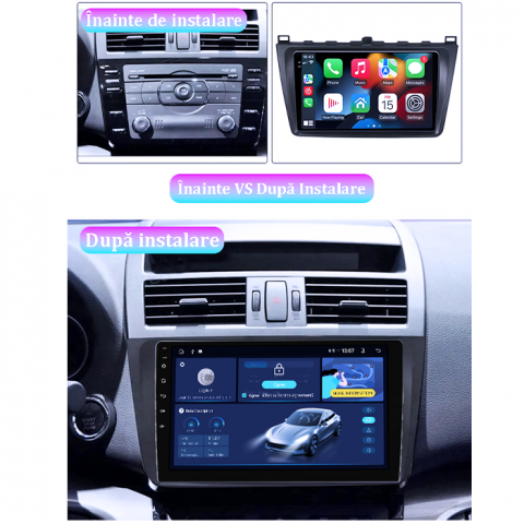 Navigatie dedicata Mazda 6 2008-2012, 4GB RAM 64GB ROM, Octacore, Android 14, Display QLED 1K 9", Carplay&Android Auto, SIM 4G, Ventilator Activ [4]