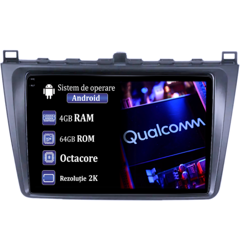 Mazda 6 2008 - 2014 - Navigatie dedicata Mazda 6 2008-2013, 4GB RAM 64GB ROM, Procesor Qualcomm Octacore, Android 14, Rezolutie 2K, Display QLED 9", DSP, Carplay&Android Auto, SIM 4G