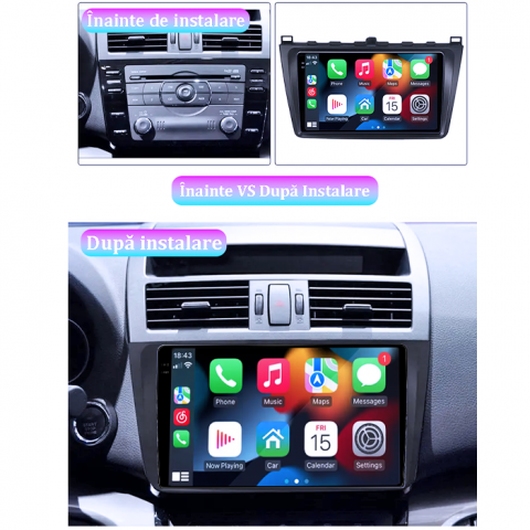 Navigatie dedicata Mazda 6 2008-2013, 4GB RAM 64GB ROM, Quadcore, Android 14, Display QLED 1K, 9", DSP, Carplay&Android Auto, , Suport Camere AHD [3]
