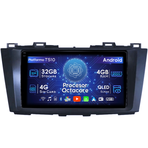 Mazda - Navigatie dedicata Mazda 6 2008-2014, 4GB RAM 32GB ROM, Octacore, Android 14, Display QLED 1K 9", DSP, Carplay&Android Auto, SIM 4G, Bluetooth, Ventilator Activ