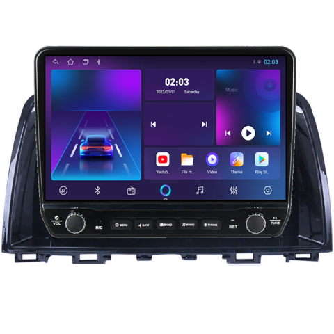 Navigatie dedicata Mazda 6-2014-prezent Tesla cu butoane rotative model 2024, 4GB RAM 64GB ROM, Procesor Quadcore, Android 14, Display QLED 10", DSP, Carplay&Android Auto [4]